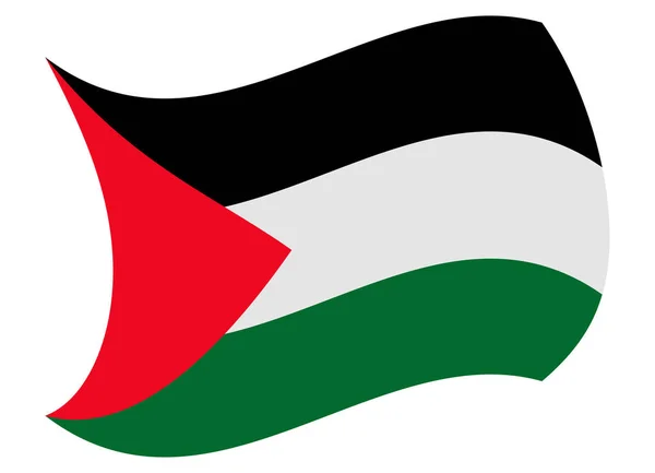 Drapeau palestine déplacé par le vent — Image vectorielle