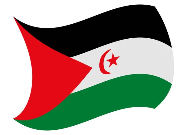 Sahrawi flag moved by the wind — Stock Vector