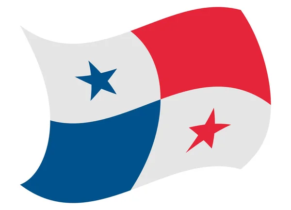 Vlajka Panamy dojat vítr — Stockový vektor