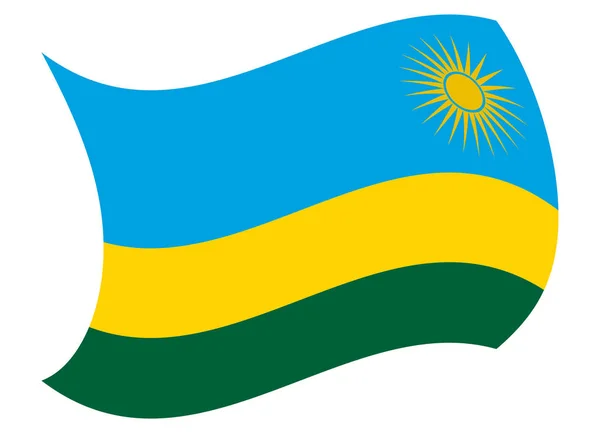Rwanda flag moved by the wind — Stock Vector