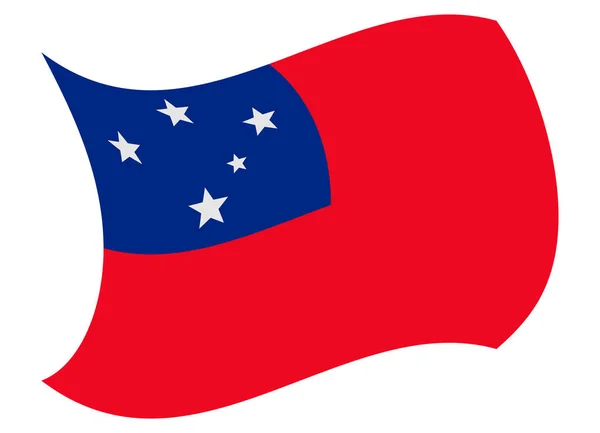 Bandera de samoa movida por el viento — Vector de stock