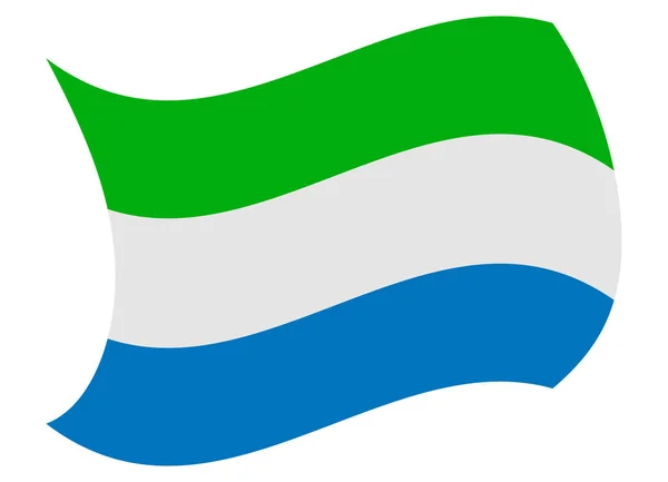 Sierra leone flag moved by the wind — стоковый вектор