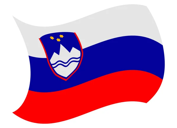 Bandeira de slovenia movida pelo vento — Vetor de Stock