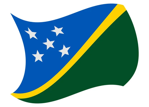 Vlag van de Salomonseilanden bewogen door de wind — Stockvector