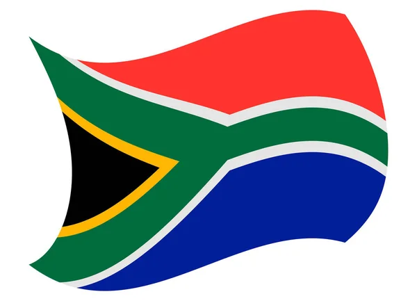 South africa flag moved by the wind — Stock Vector