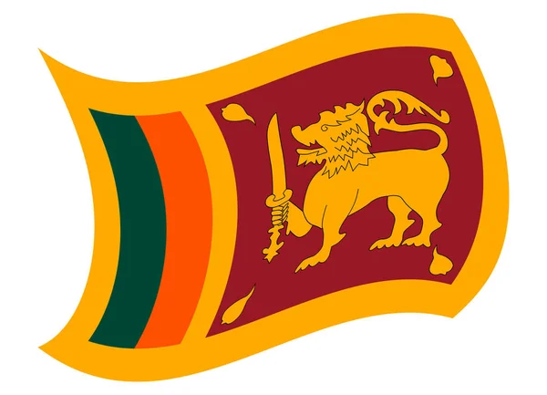 Sri lanka bandera movida por el viento — Archivo Imágenes Vectoriales