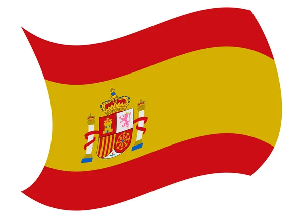 Bandera de España movida por el viento — Vector de stock