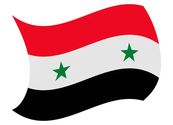 Σημαία της Συρίας μετακινείται από τον άνεμο — Διανυσματικό Αρχείο