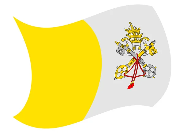 Bandiera della città vaticana mossa dal vento — Vettoriale Stock