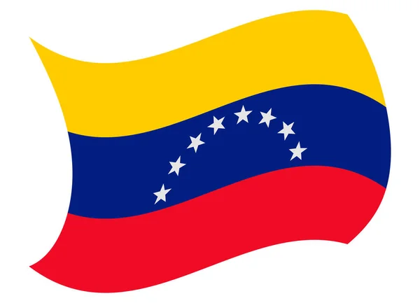 Drapeau venezuela déplacé par le vent — Image vectorielle