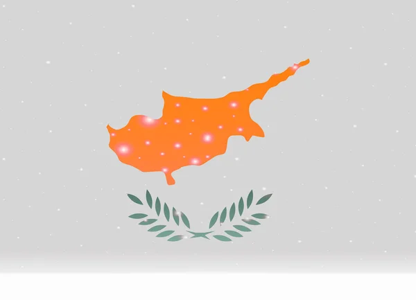 Cyprus flag on christmas background — Stock Vector