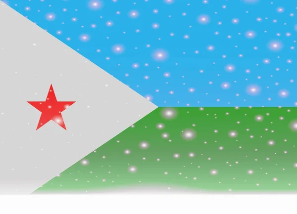 Džibutsko vlajka na vánoční pozadí — Stockový vektor