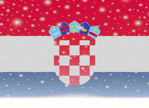 Vlajka Chorvatska na vánoční pozadí — Stockový vektor
