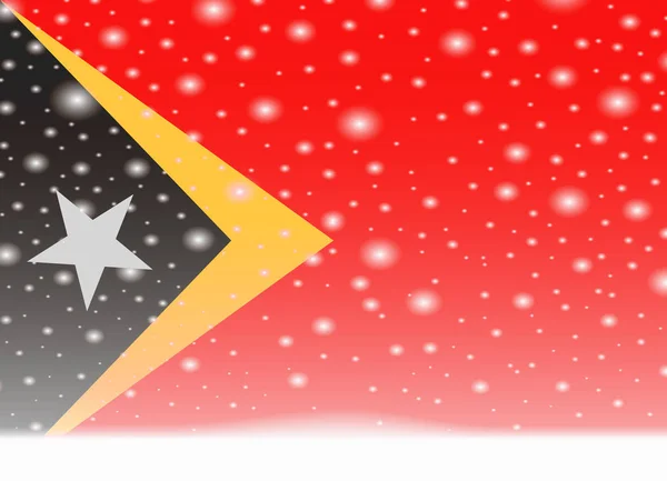 Östtimor flagga på jul bakgrund — Stock vektor