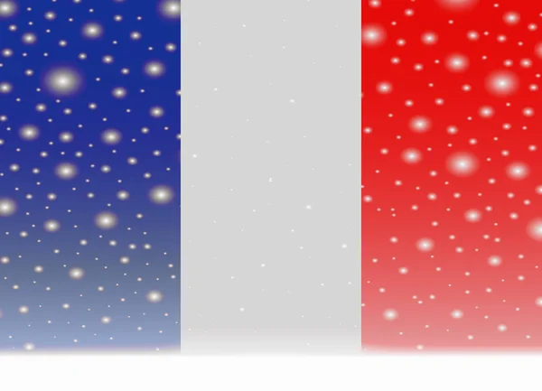 Frankreich Flagge auf weihnachtlichem Hintergrund — Stockvektor