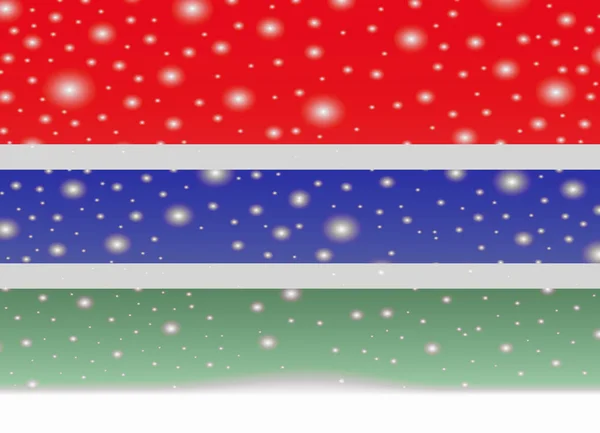 Флаг Гамбии на рождественском фоне — стоковый вектор