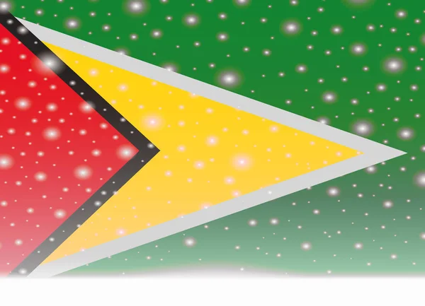 क्रिसमस पृष्ठभूमि पर गुयाना ध्वज — स्टॉक वेक्टर