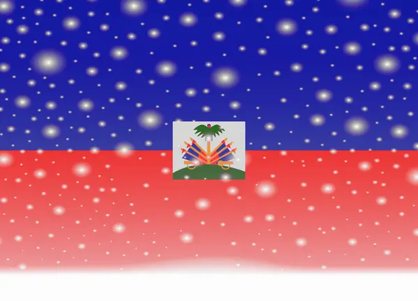 Vlajka Haiti na vánoční pozadí — Stockový vektor