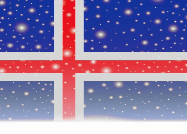Iceland flag on christmas background — Stock Vector