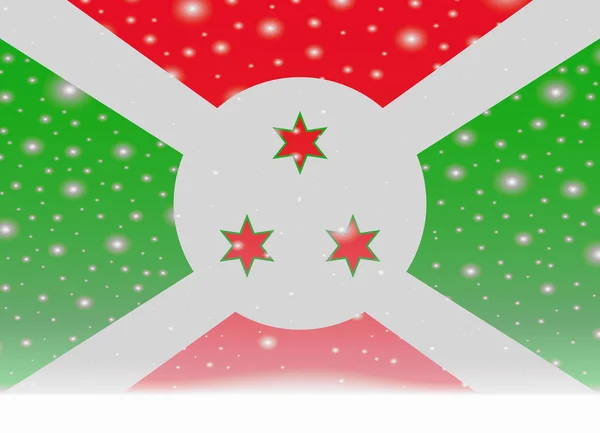 Bandera de Burundi sobre fondo navideño — Vector de stock