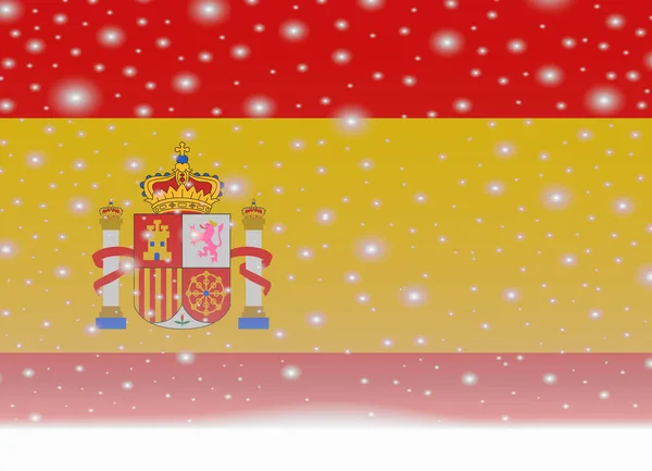 Bandeira espanha no fundo de Natal — Vetor de Stock