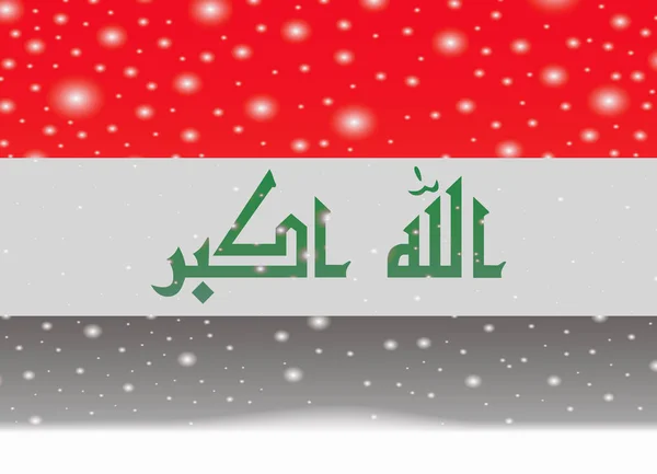 Vlag van Irak op Kerstmis achtergrond — Stockvector