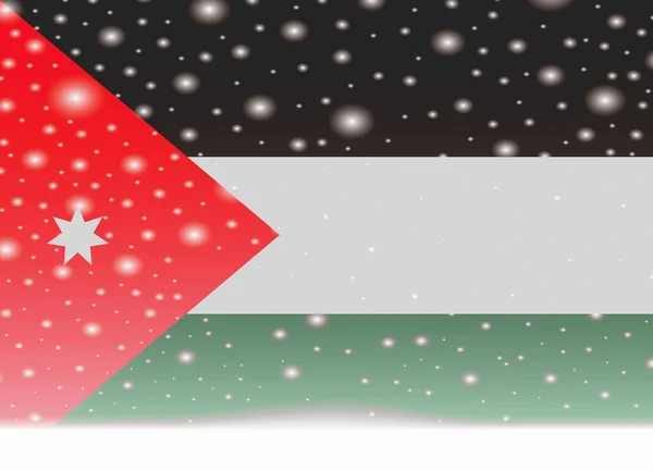 Vlag van Jordanië op Kerstmis achtergrond — Stockvector