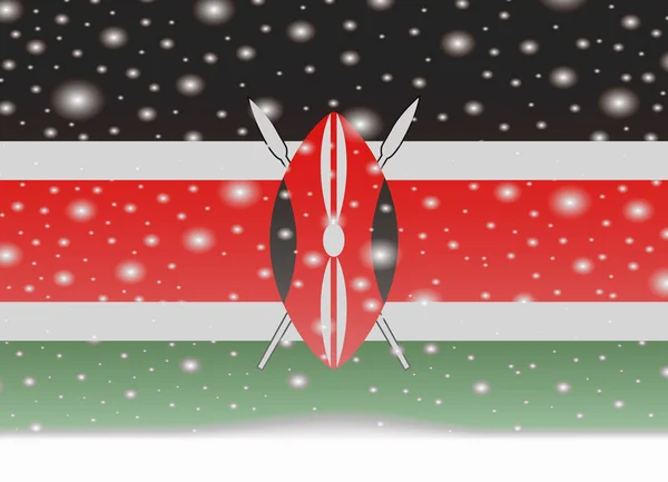 Kenya bandeira no fundo do Natal — Vetor de Stock