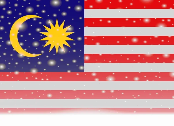 Μαλαισία σημαία σε Χριστουγεννιάτικο φόντο — Διανυσματικό Αρχείο