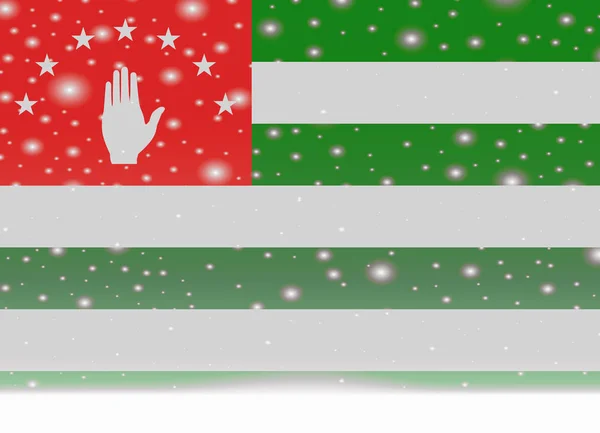 Abkhazia flag on christmas background — Stock Vector
