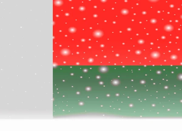 Madagascar flag on christmas background — Stock Vector
