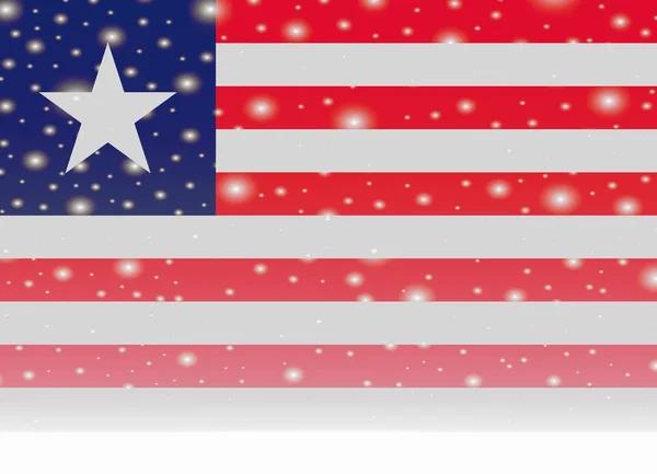 Liberia Flagge auf weihnachtlichem Hintergrund — Stockvektor