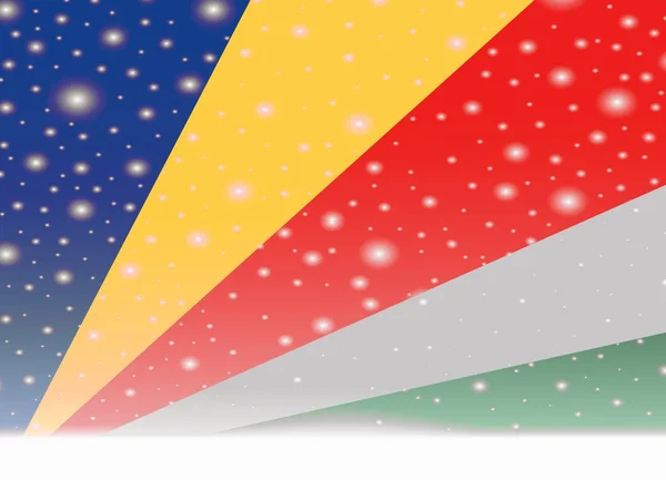 Bandera de seychelles sobre fondo navideño — Vector de stock