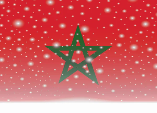 Drapeau marocain sur fond de Noël — Image vectorielle