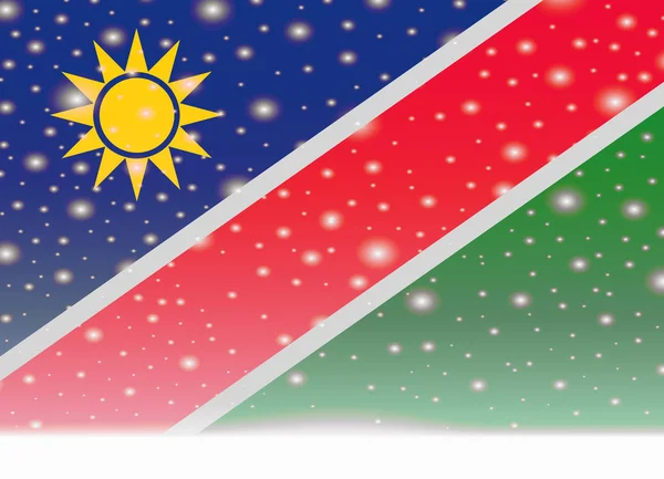 Namibia flagge auf weihnachtshintergrund — Stockvektor