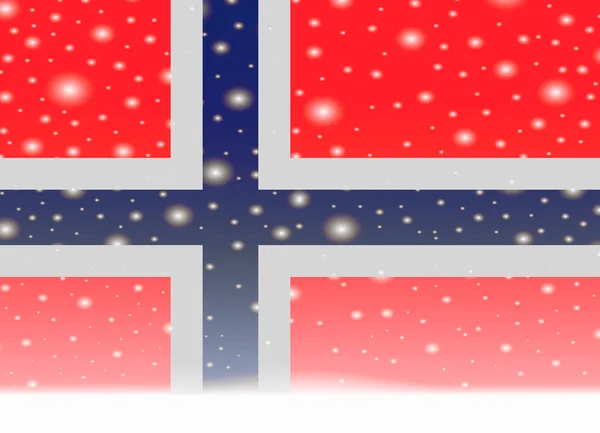 Norsko vlajka na vánoční pozadí — Stockový vektor