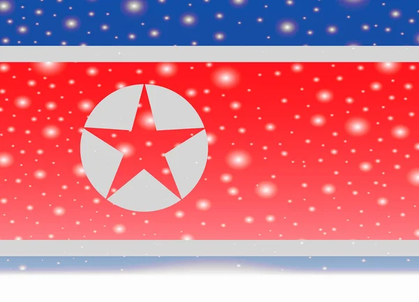 Bandiera della Corea del Nord sullo sfondo di Natale — Vettoriale Stock