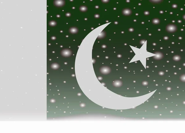 Drapeau du Pakistan sur fond de Noël — Image vectorielle