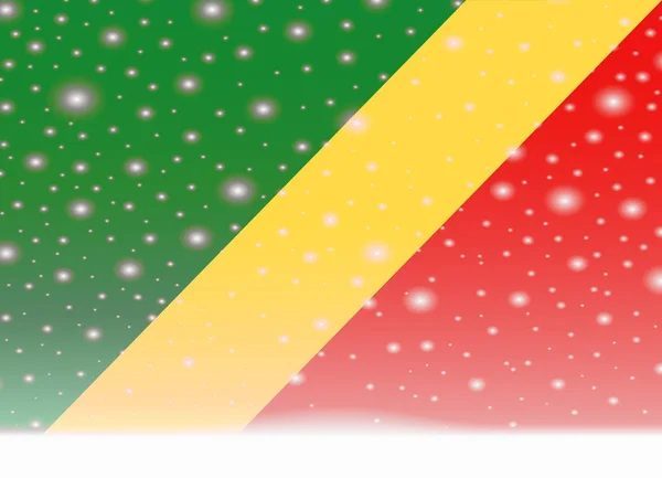 Republic congo flag on christmas background — Stock Vector