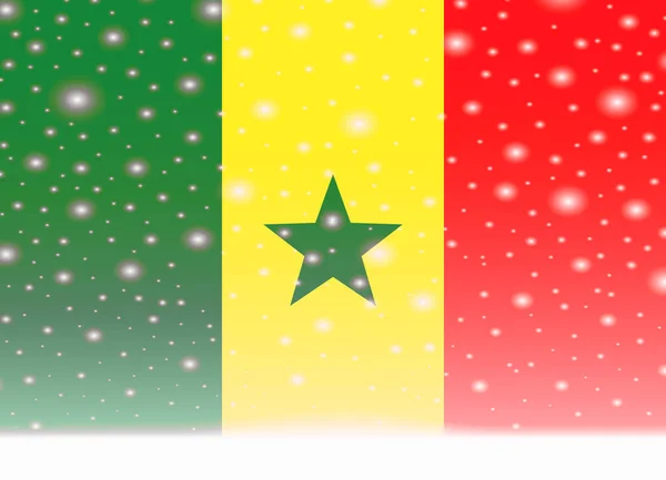 Сенегальський прапор на різдвяному фоні — стоковий вектор