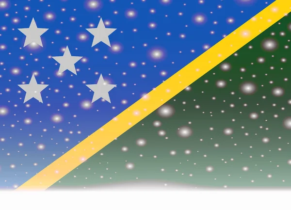 Solomon Islands Flagge auf weihnachtlichem Hintergrund — Stockvektor