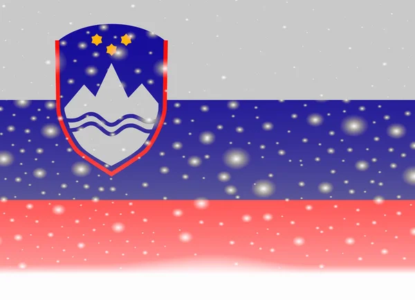 斯洛文尼亚国旗在圣诞节背景 — 图库矢量图片