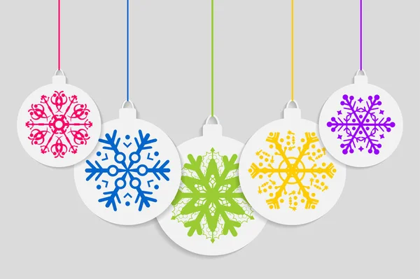 Hintergrund 5 Ornamente und Schnee — Stockvektor