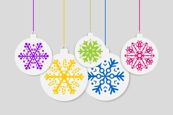 Weihnachten Hintergrund Schmuck und Schnee — Stockvektor