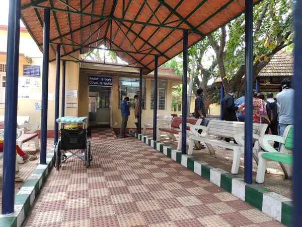 Bengaluru Bangalore Índia Março 2020 Uma Enfermaria Hospitalar Para Testar — Fotografia de Stock