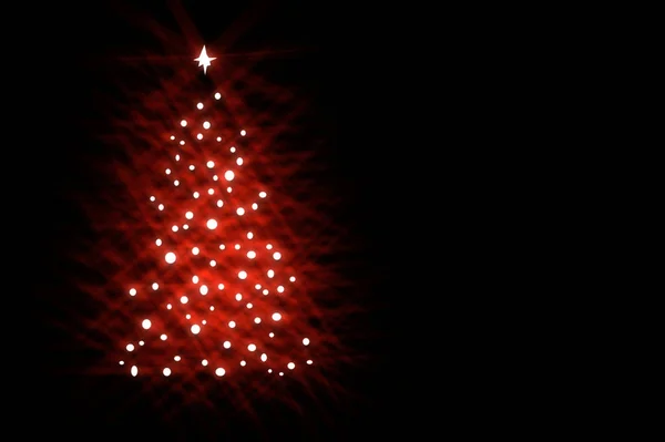 siyah arka plan ile stilize Noel ağacı çizimi