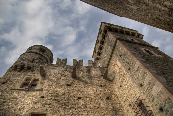 Detalhe Castelo Fenis Val Aosta Itália — Fotografia de Stock