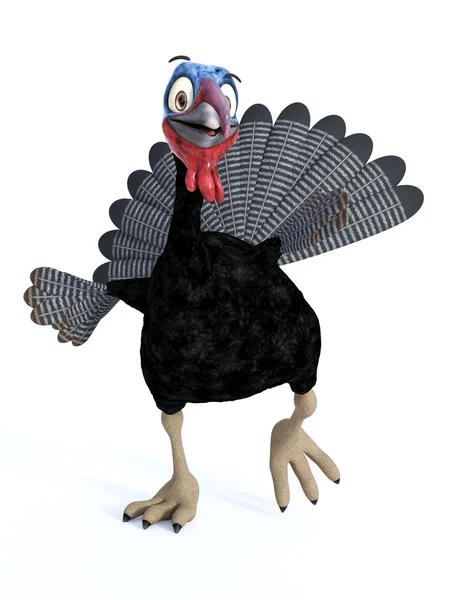 3D rendering of a silly smiling toon turkey. — Stockfoto