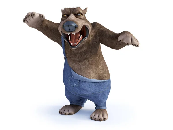 Cartoon bear looking very angry. — Stock Photo, Image