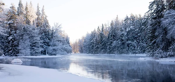 Река зимой — стоковое фото